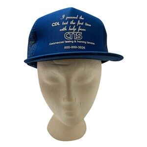VTG Trucker Hat Blue SnapBack Ball Cap CDL Speedway OSFA